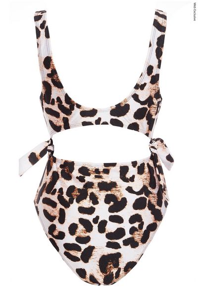 Leopard Print Cut Out Swimsuit